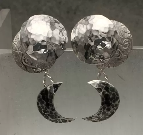 Silver Sun Moon Stars Earrings