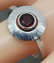 Silver Ring Garnet Set