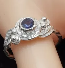 Silver Ring Iolite Set