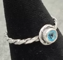 Silver Ring Blue Topaz Set