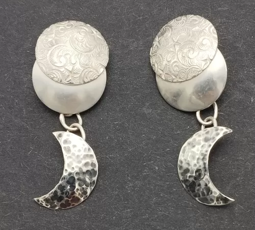 Silver Sun Moon Stars Earrings