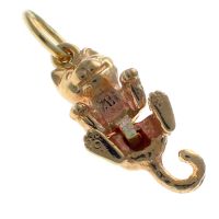 9ct Gold Cat, Moving Articulated Joints, Charm Pendant