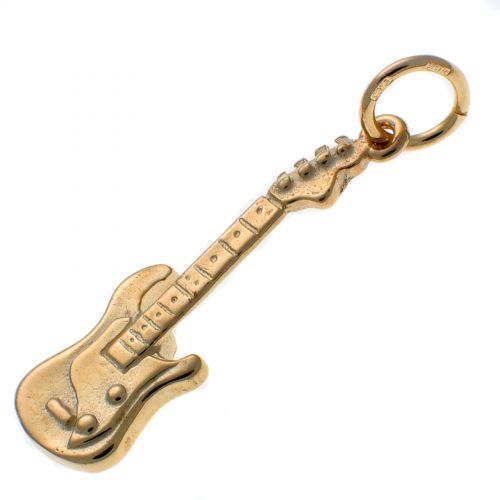 9ct Gold Electric Guitar Charm Pendant