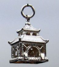 Pagoda silver charm