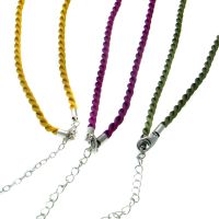 Satin Cord Necklet Yellow Only Silver Fittings