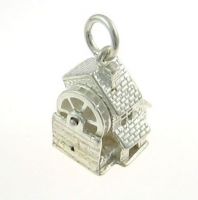 Water Mill Silver Charm