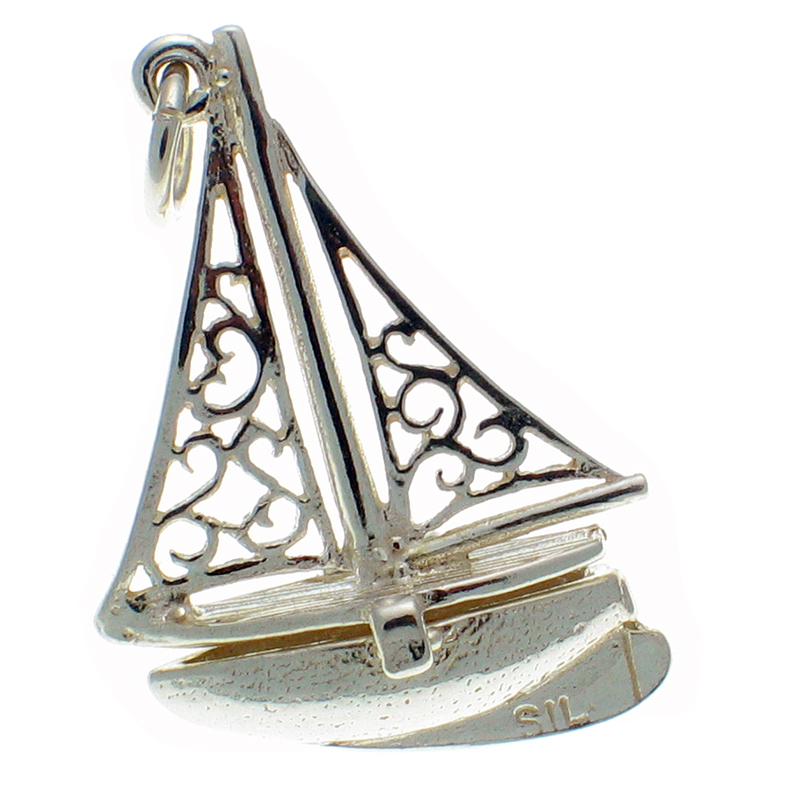 Yacht Silver Charm Sterling Charms 925 SilverJewellery